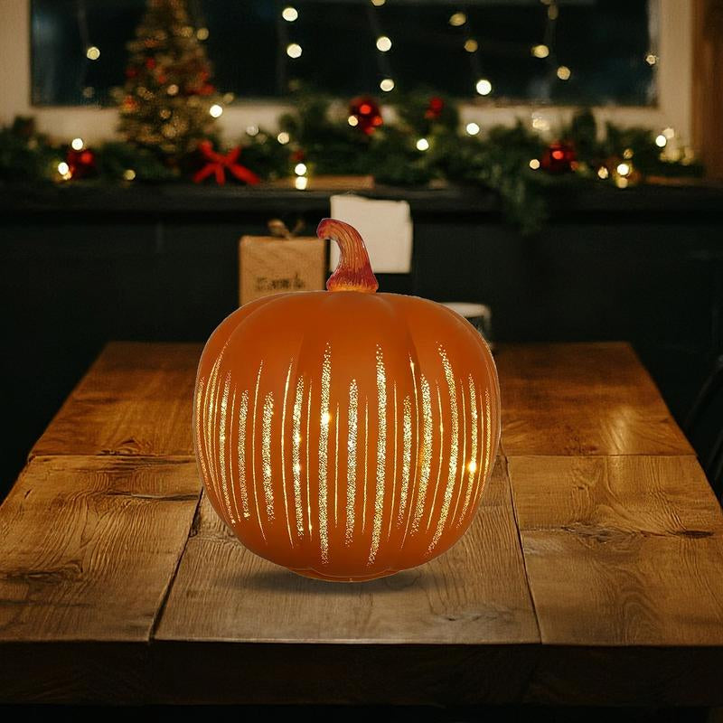 Glowing Crystal Pumpkin Lantern – Elegant Halloween & Holiday Decor, Unique Gift Idea for the Festive Season