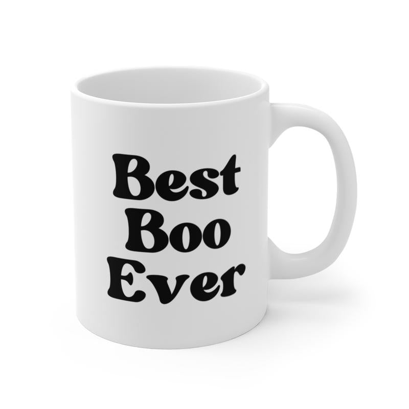 Best Boo Ever Ceramic Mug – Cute 11oz Halloween Drinkware for Friends & Home Decor