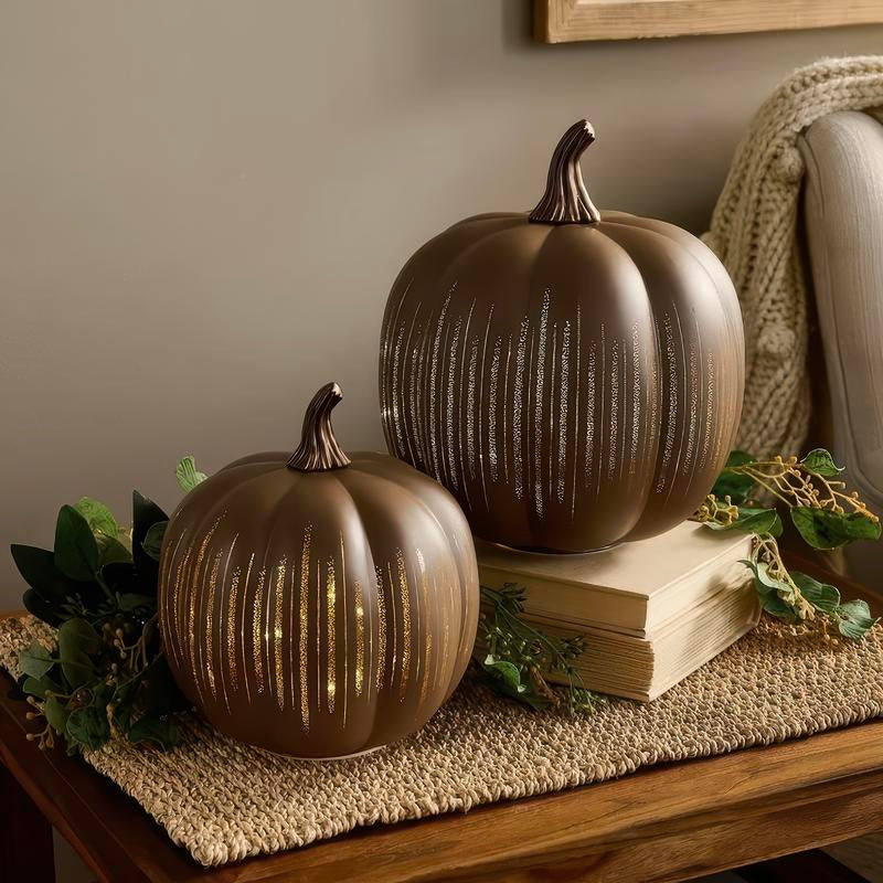 Glowing Crystal Pumpkin Lantern – Elegant Halloween & Holiday Decor, Unique Gift Idea for the Festive Season