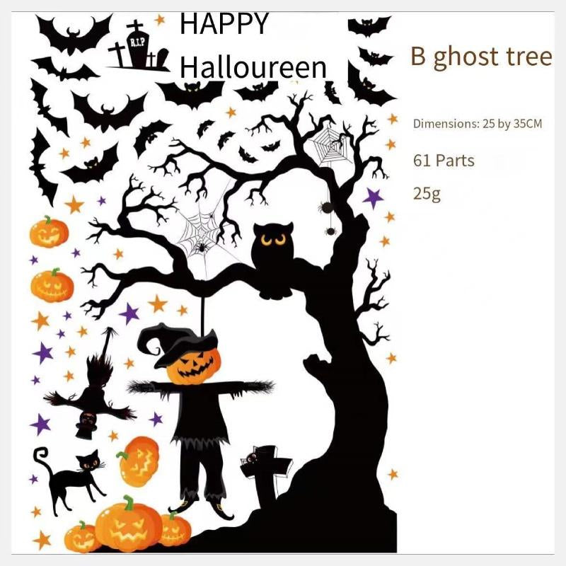 Halloween Window Decals – Reusable Pumpkin & Ghost Clings for Festive Window Decor