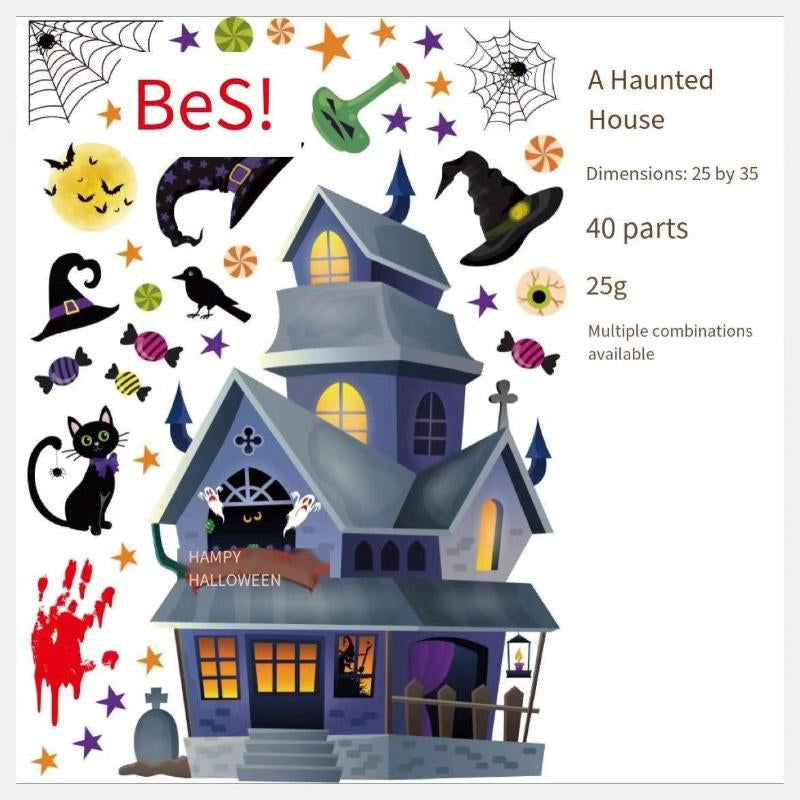 Halloween Window Decals – Reusable Pumpkin & Ghost Clings for Festive Window Decor