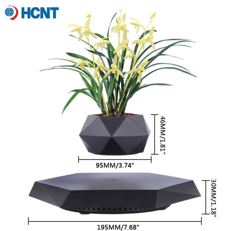 Levitating Rotating Plant Pot – Magnetic Suspension Planter for Home & Office Decor