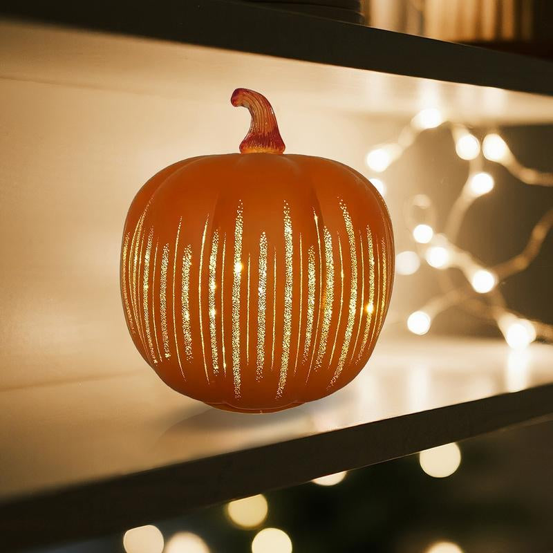 Glowing Crystal Pumpkin Lantern – Elegant Halloween & Holiday Decor, Unique Gift Idea for the Festive Season