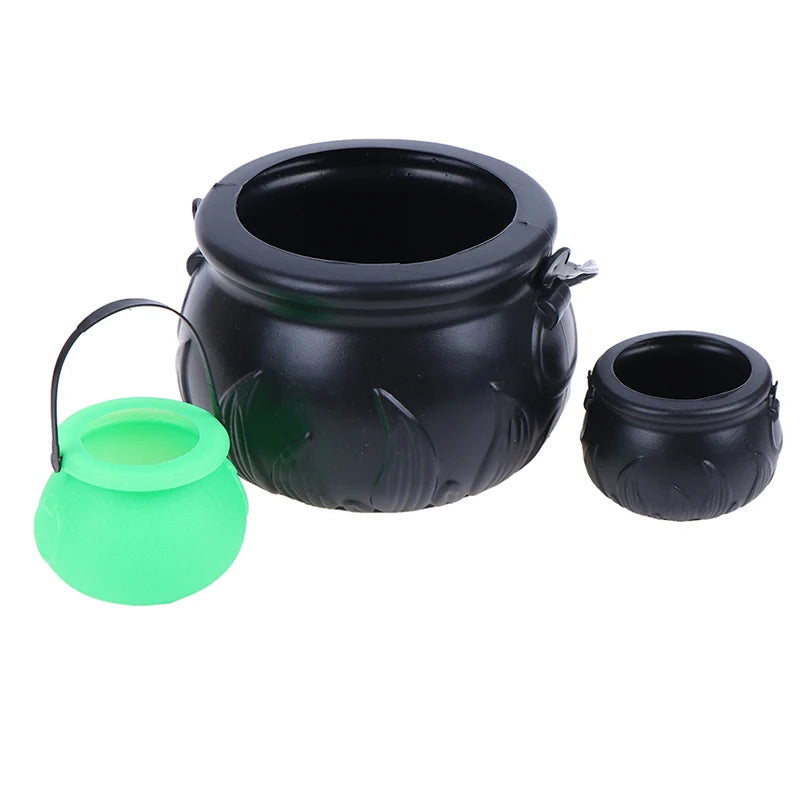 Halloween Candy Pot Cauldron – Novelty Skull Witch Bucket Ornament for Spooky Decor
