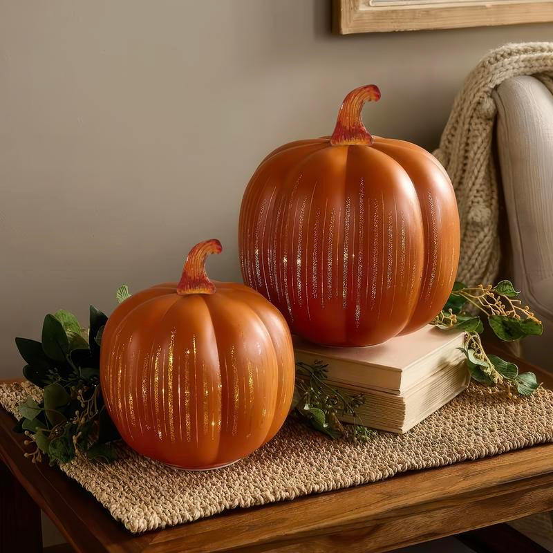 Glowing Crystal Pumpkin Lantern – Elegant Halloween & Holiday Decor, Unique Gift Idea for the Festive Season