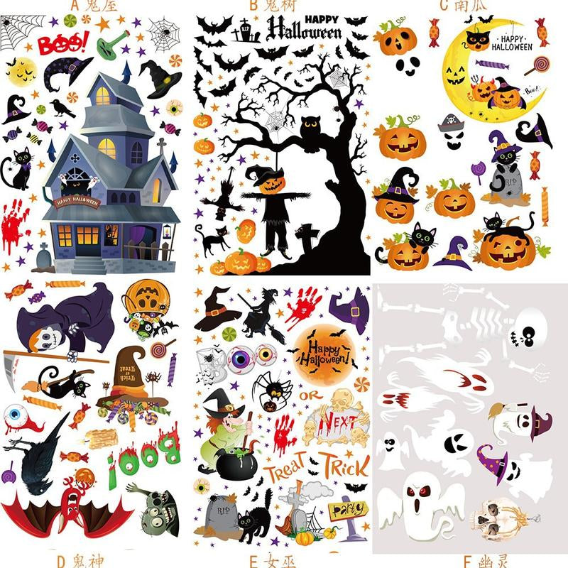 Halloween Window Decals – Reusable Pumpkin & Ghost Clings for Festive Window Decor