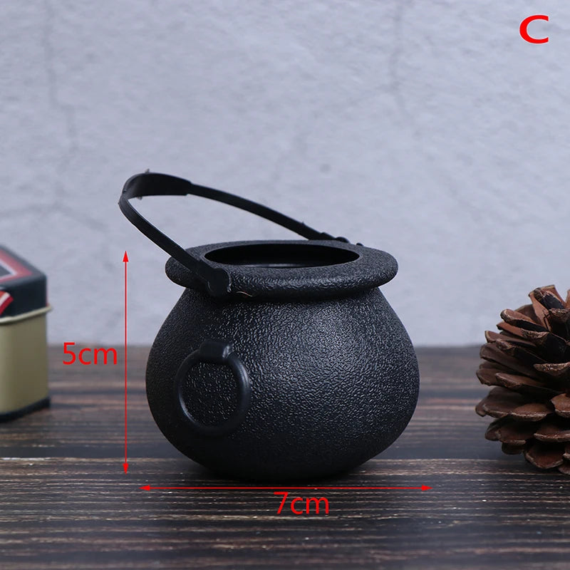 Halloween Candy Pot Cauldron – Novelty Skull Witch Bucket Ornament for Spooky Decor