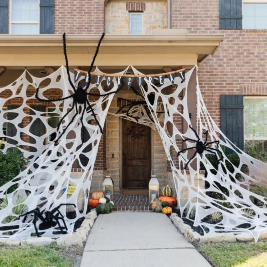 Giant Stretchable Halloween Spider Web – Cotton Cobweb Decor for Haunted House & Party