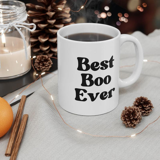 Best Boo Ever Ceramic Mug – Cute 11oz Halloween Drinkware for Friends & Home Decor