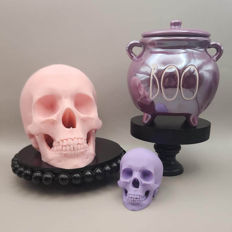 Pastel Halloween Skeleton Head – 3D Decor for Halloween Display & Tiered Tray