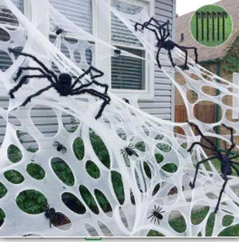 Giant Stretchable Halloween Spider Web – Cotton Cobweb Decor for Haunted House & Party