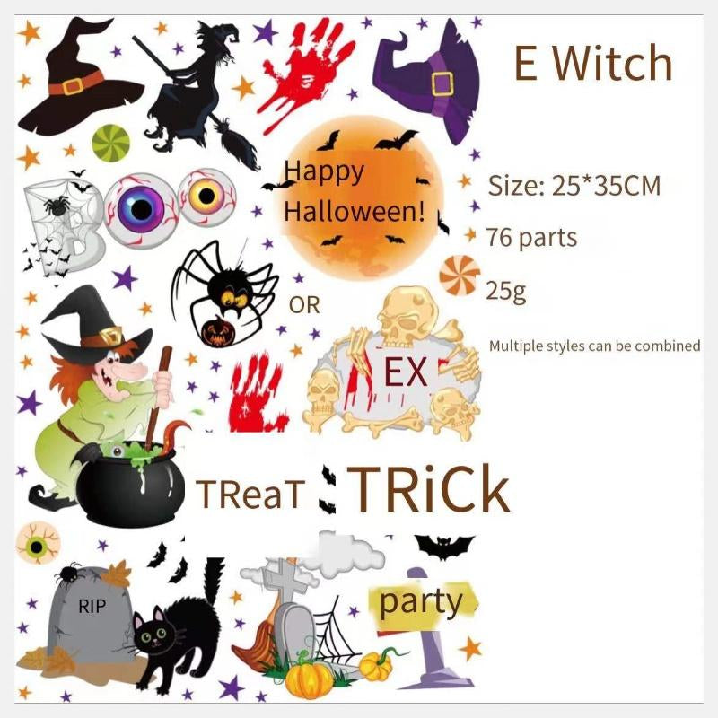 Halloween Window Decals – Reusable Pumpkin & Ghost Clings for Festive Window Decor