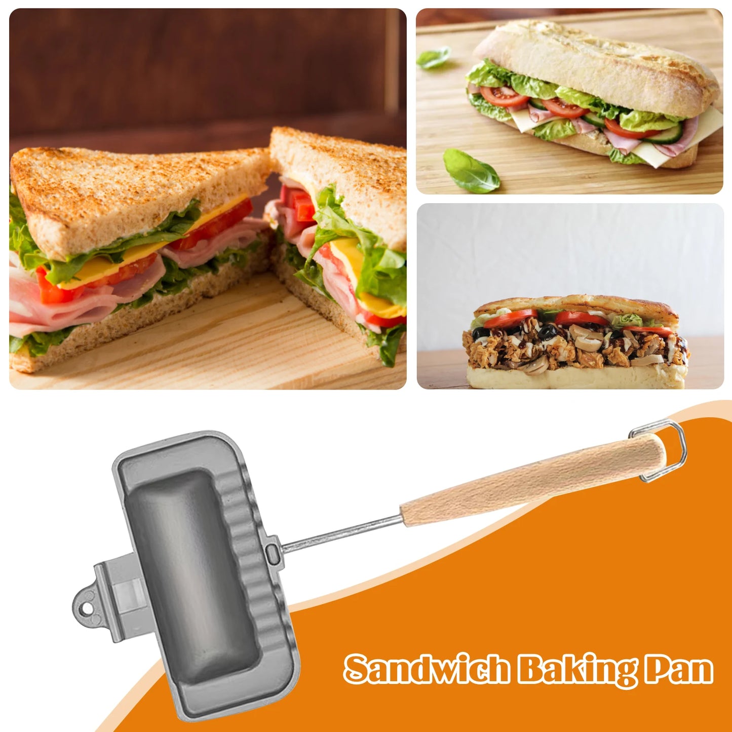 Double-Sided Hot Dog Toaster & Sandwich Maker - Non-Stick Mini Fry Pan for Cheese and More - Portable for Home and Camping