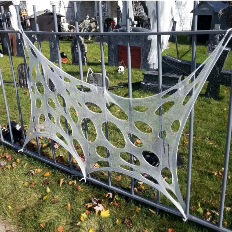 Giant Stretchable Halloween Spider Web – Cotton Cobweb Decor for Haunted House & Party
