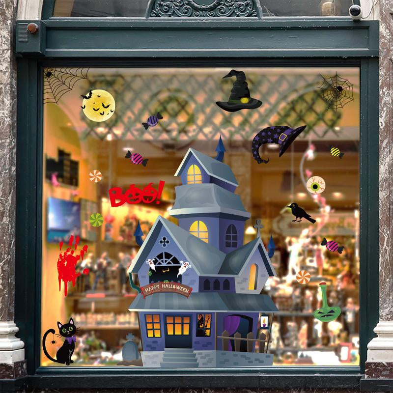 Halloween Window Decals – Reusable Pumpkin & Ghost Clings for Festive Window Decor