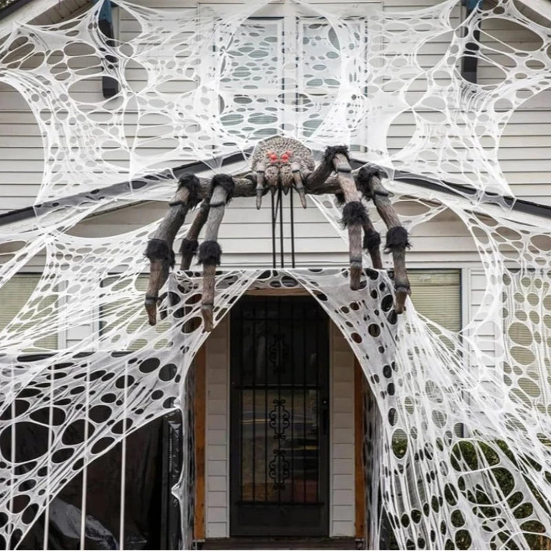 Giant Stretchable Halloween Spider Web – Cotton Cobweb Decor for Haunted House & Party
